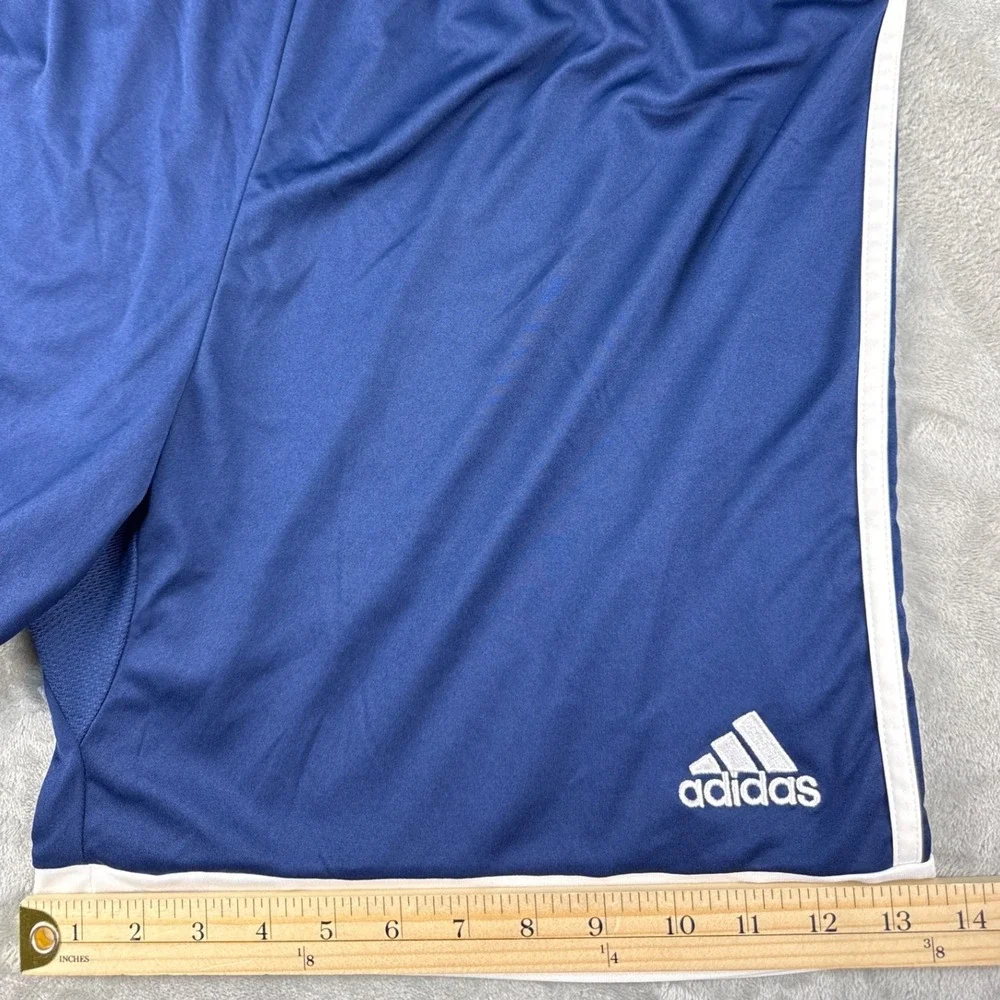 Adidas Shorts Mens XL Climacool Training Navy Blue White Striped EUC